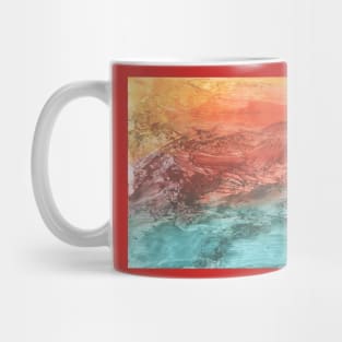 Abstract landscape, nature. Encaustic wax art. Painting drawing Mug